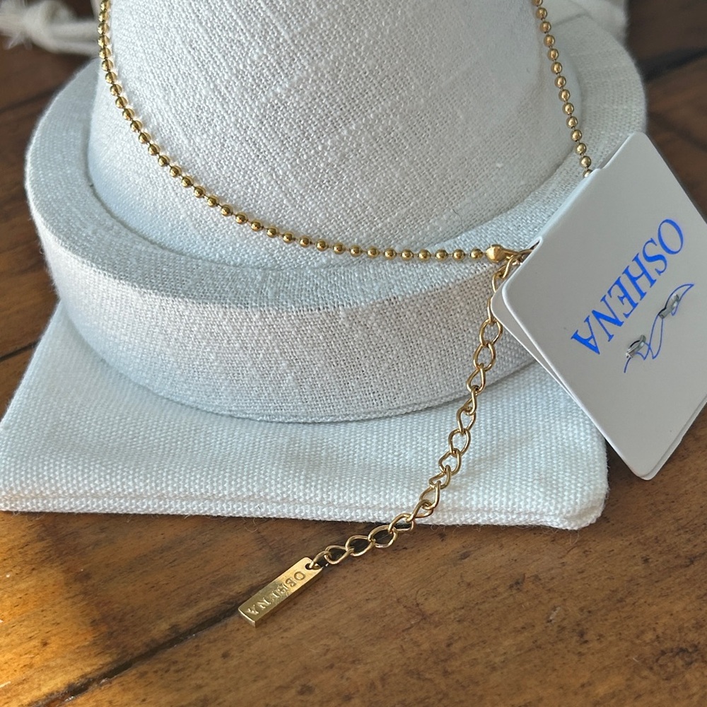 Oshena Designer Beachwear Gold Beaded‎ anklet